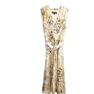 Jones New York Collection Beige Silk-blend Maxi Dress